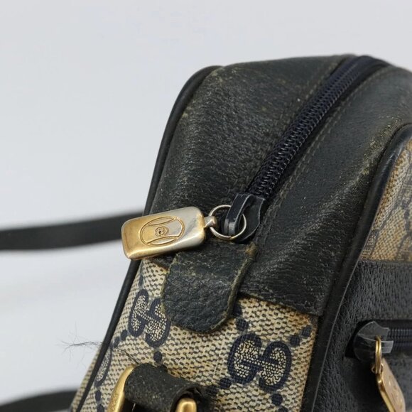 GUCCI GG Supreme Sherry Line Shoulder Bag PVC Navy Gold 68 02 004 Auth 152148 - Picture 12 of 16